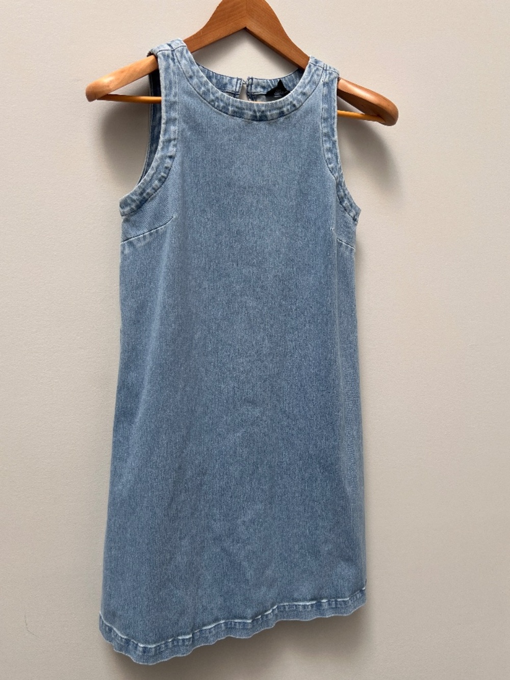 Stretch denim sleeveless dress